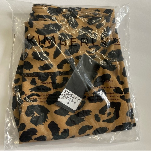 High Waist Animal Print Leopard Print legging M New In Package Brown leopard - Picture 8 of 8